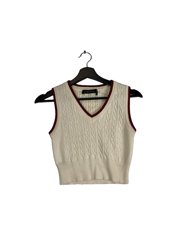 Veste en tricot sans manches Lioness crème