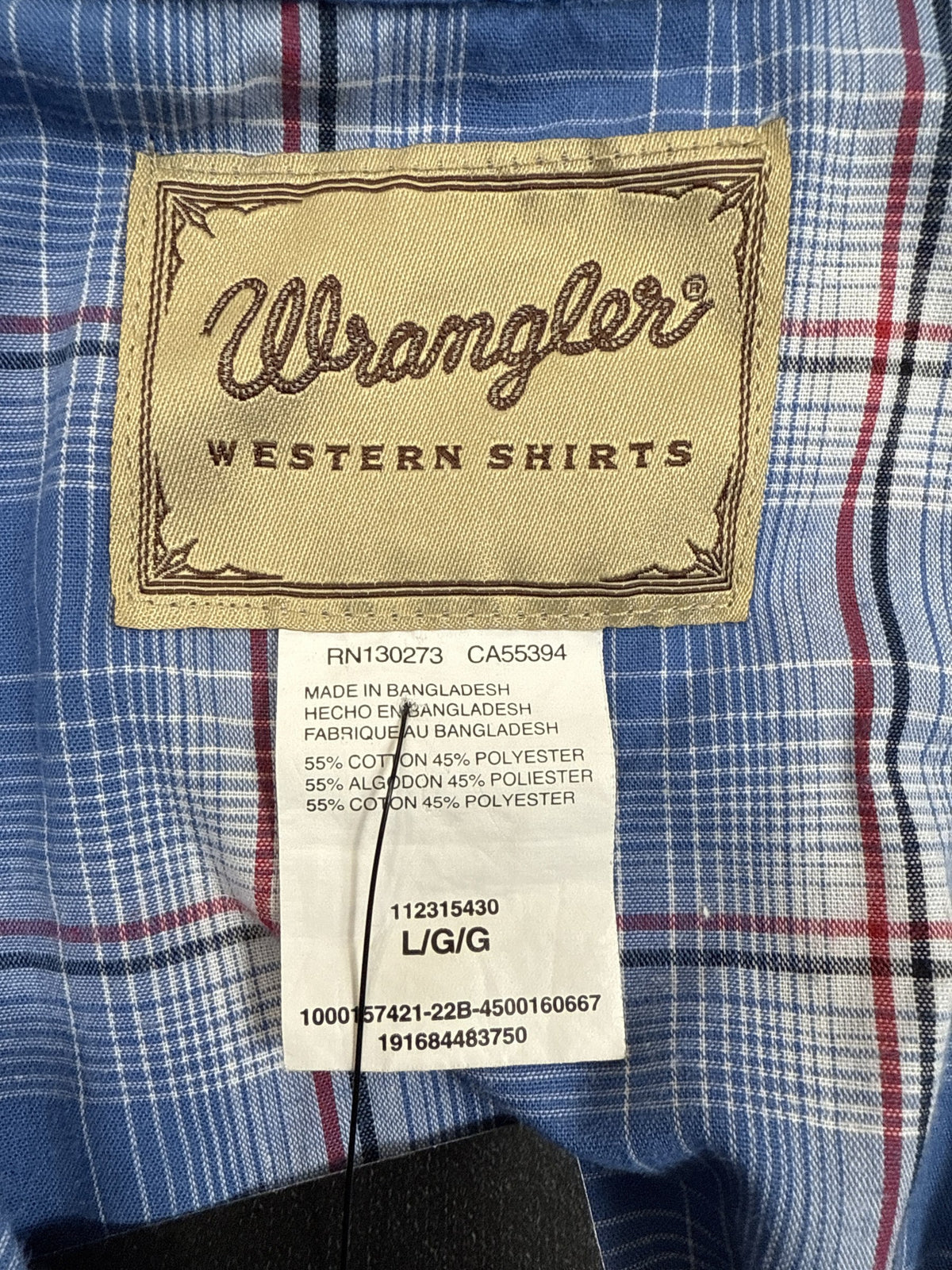 Wrangler Plaid Button Up Shirt