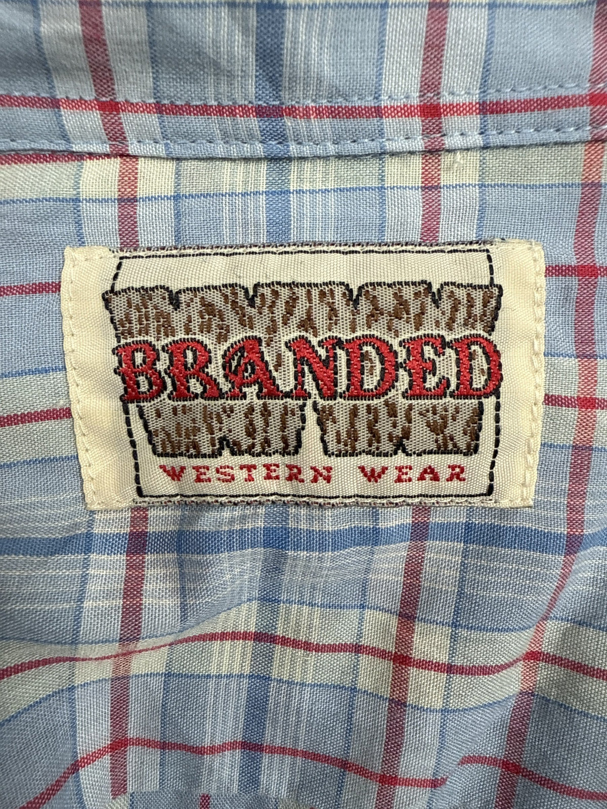 1990s Branded Plaid Button-Up