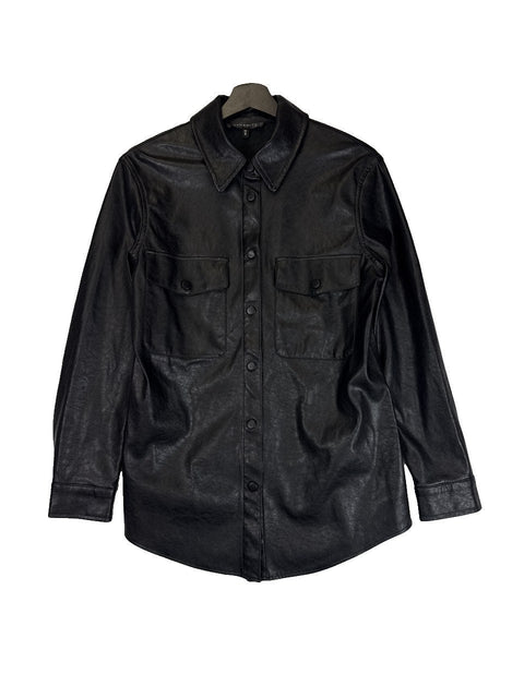 Leather Button-Up Shirt