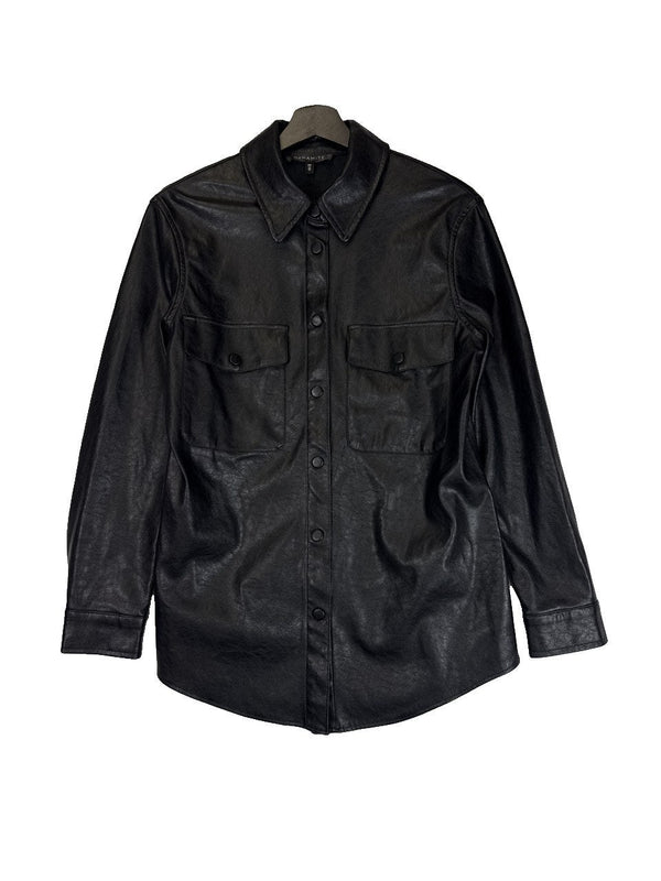 Leather Button-Up Shirt