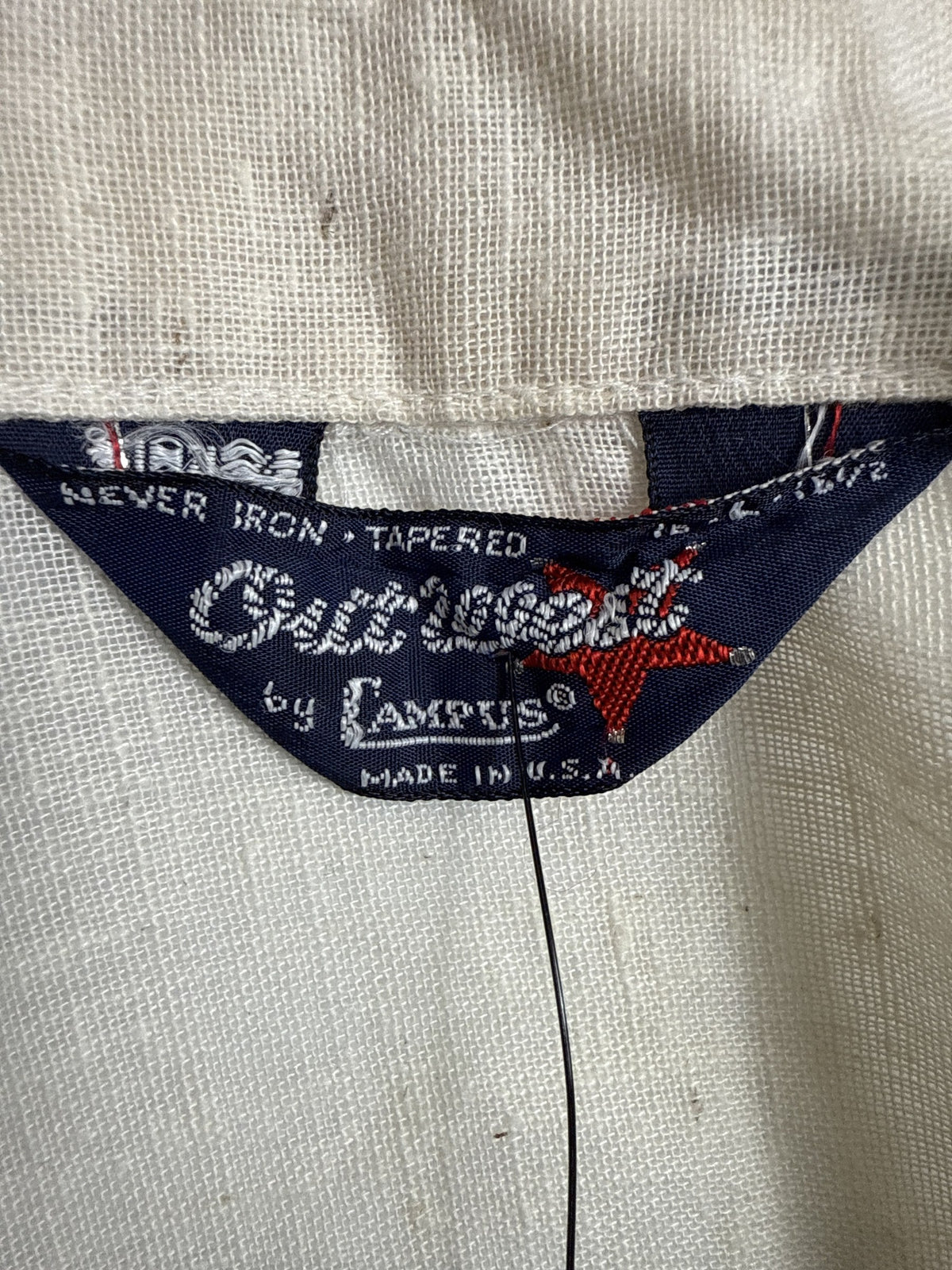 1970s Campus Embroidered Button Up Shirt