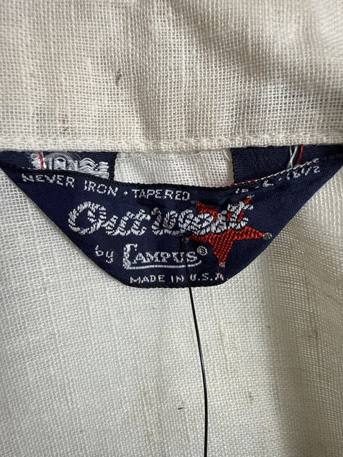 1970s Campus Embroidered Button Up Shirt
