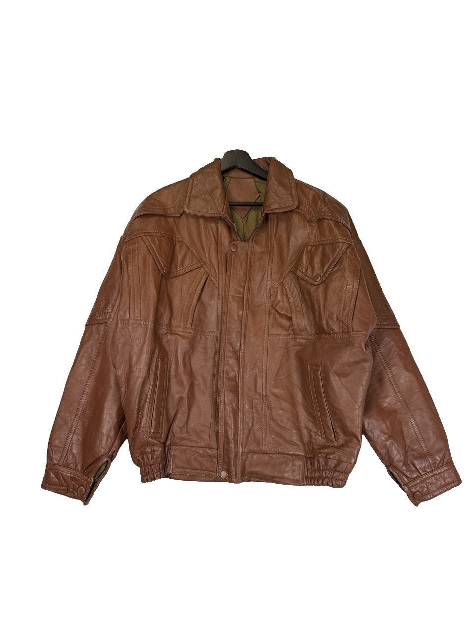 Vintage Leather Bomber Jacket