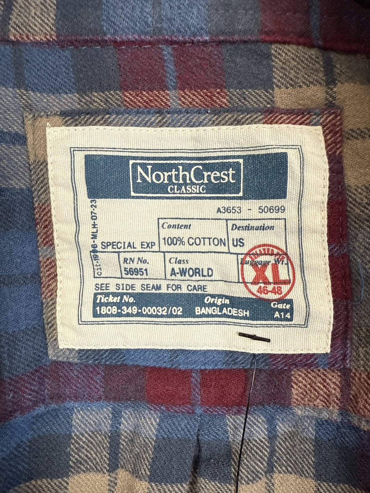 NorthCrest Plaid Button Up Shirt