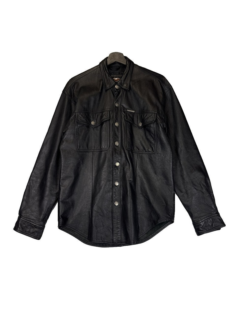 Vintage Harley Davidson Leather Button-Up