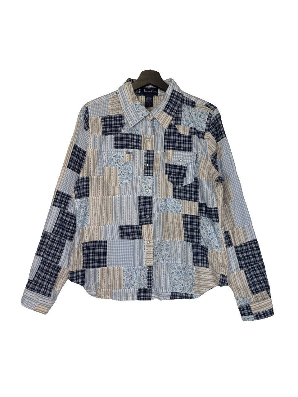 Denim & Co. Patchwork Button Up