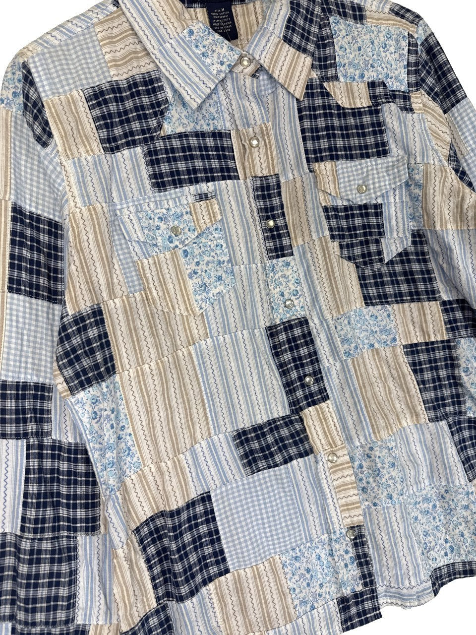 Denim & Co. Patchwork Button Up