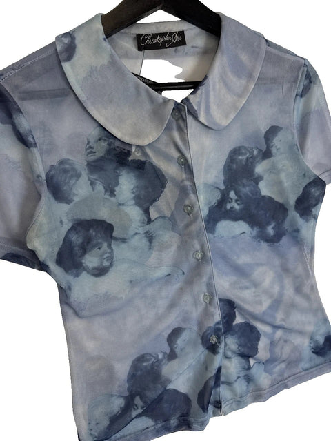 Button Up Shirt Christopher Jri Light Blue