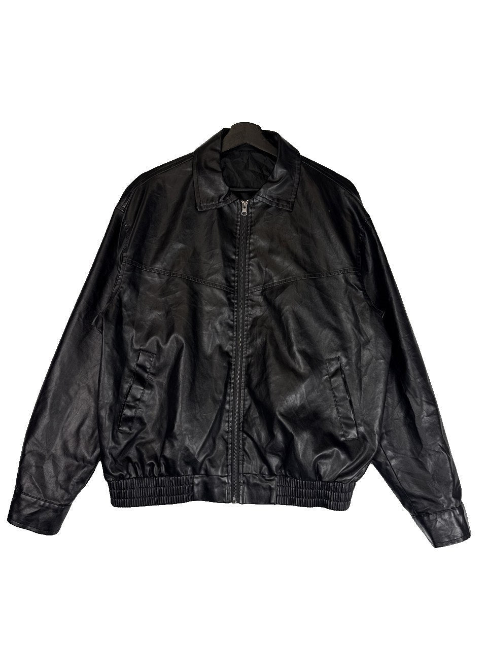 Black Leather Bomber Jacket