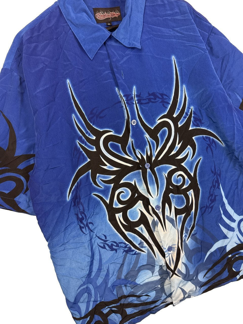 Y2K Sapphire Lounge Button Up Shirt
