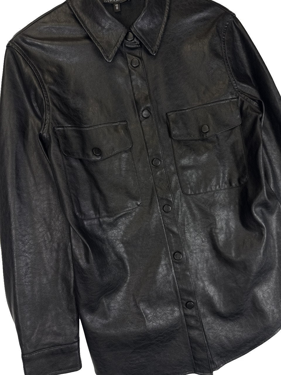 Leather Button-Up Shirt