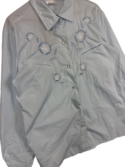 Embroidered Western Button Up Shirt