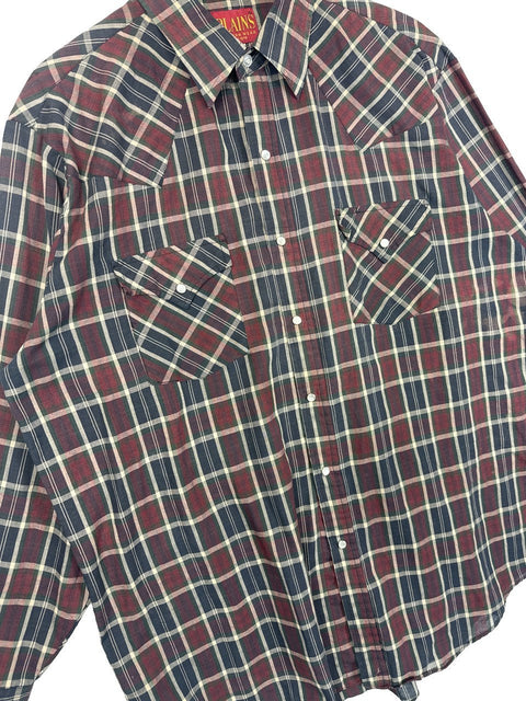 1980s Plains Plaid Shirt