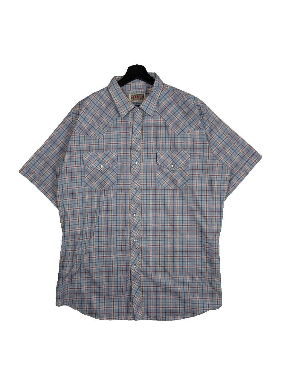 1990s Branded Plaid Button-Up