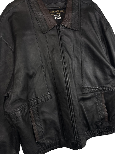 1990s Boulevard Club Leather Bomber Jacket