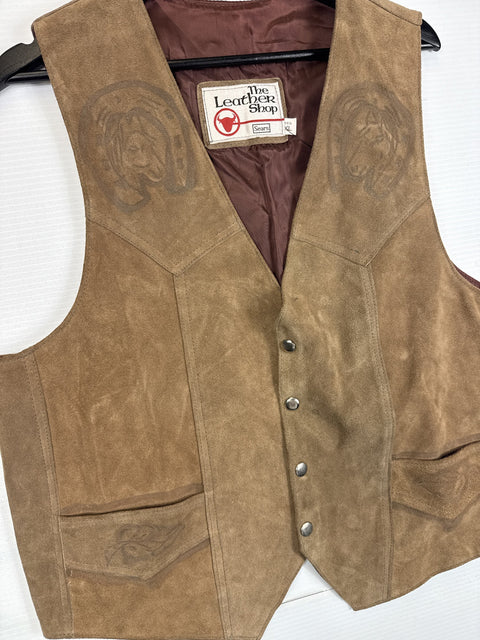 1970s Sears Leather Vest