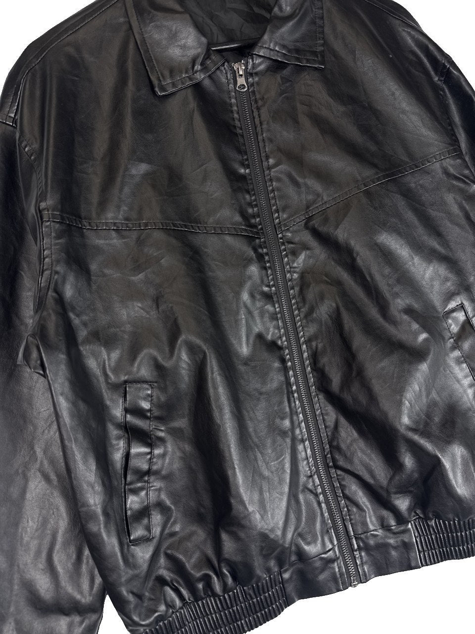 Black Leather Bomber Jacket
