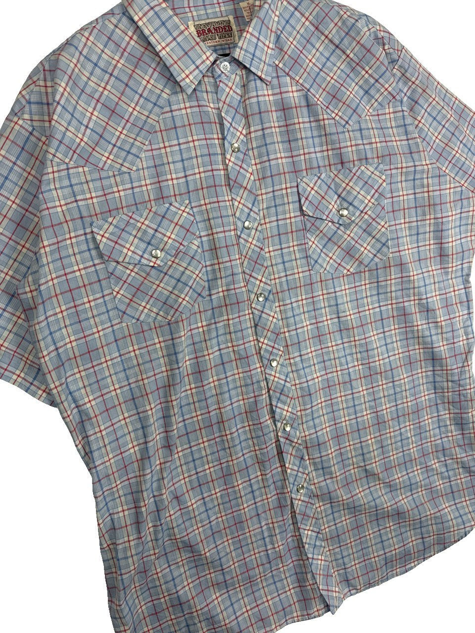 1990s Branded Plaid Button-Up