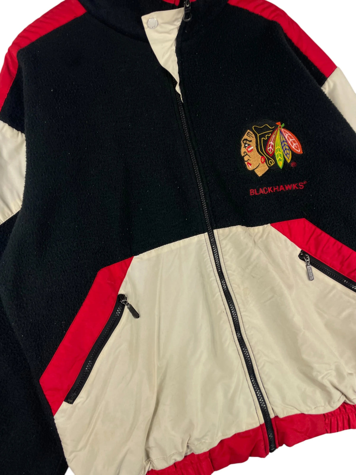 1990s Chalk Line Blackhawks Fleece Jacket