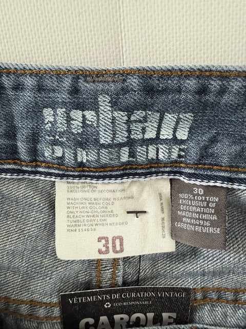Y2K Urban Pipeline Denim Shorts