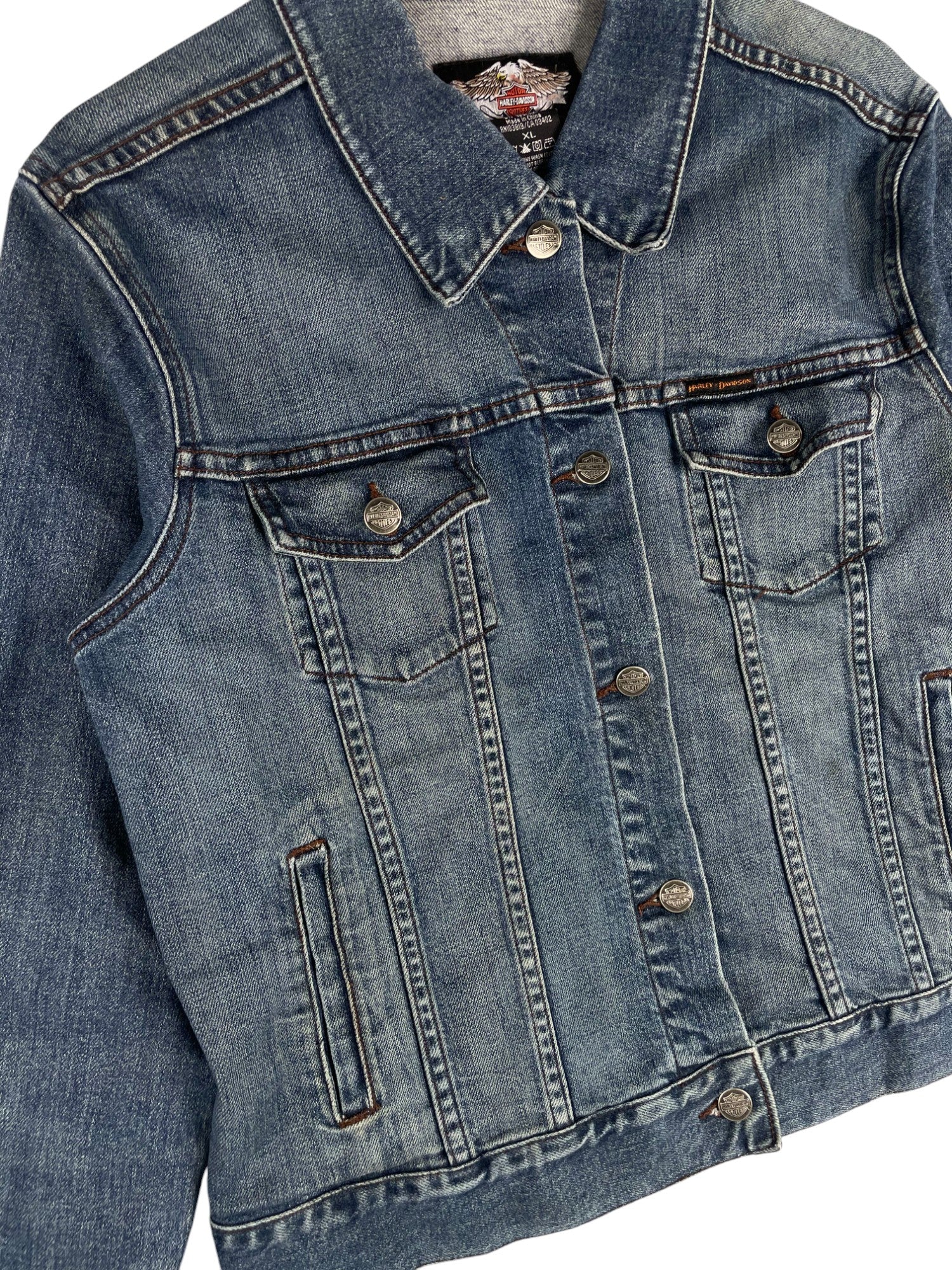 2000s Harley-Davidson Biker Denim Jacket