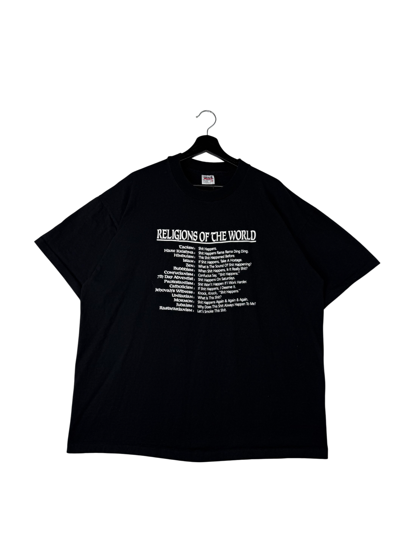 1990s Anvil Religions Of The World T-Shirt