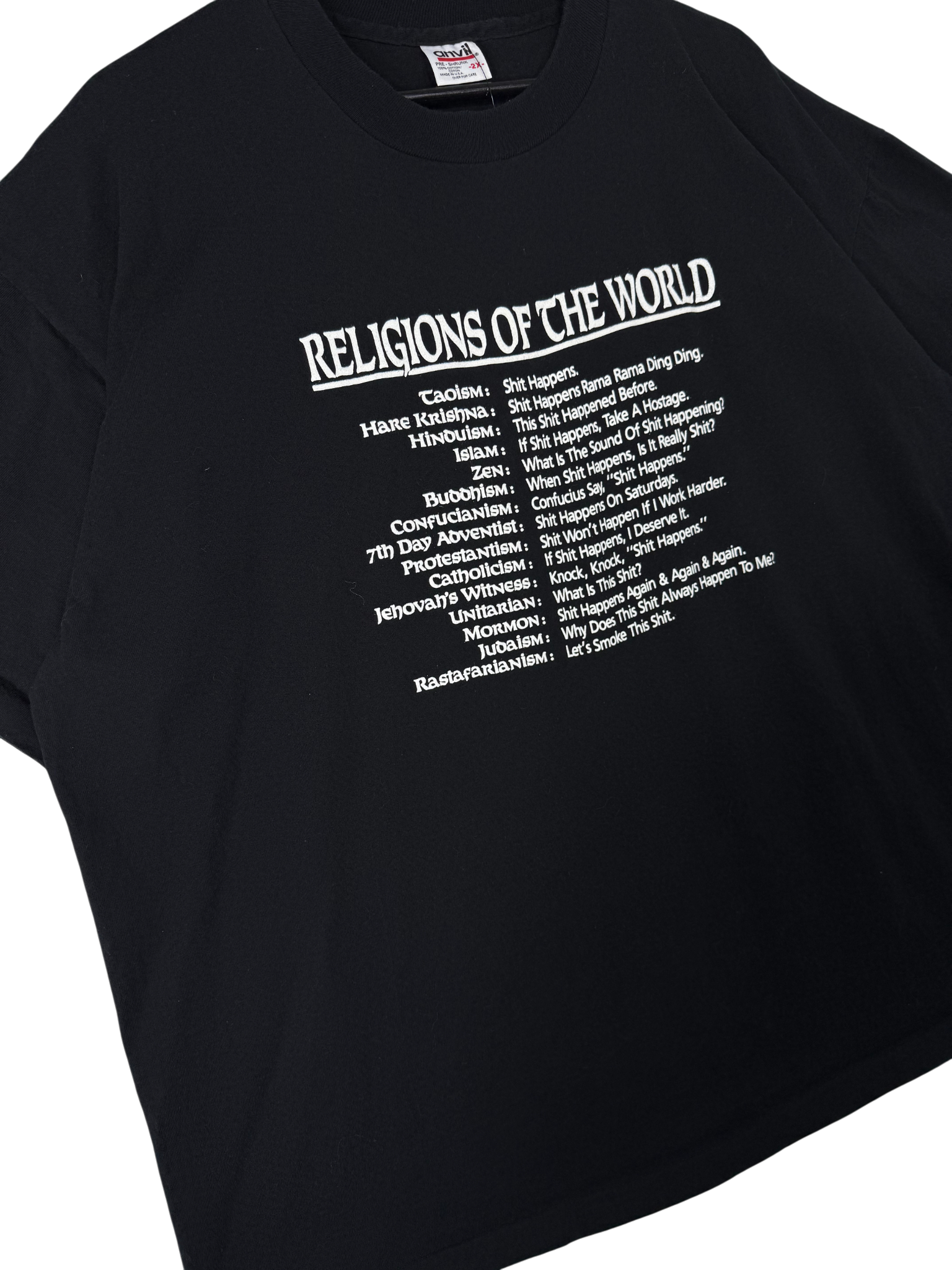 1990s Anvil Religions Of The World T-Shirt