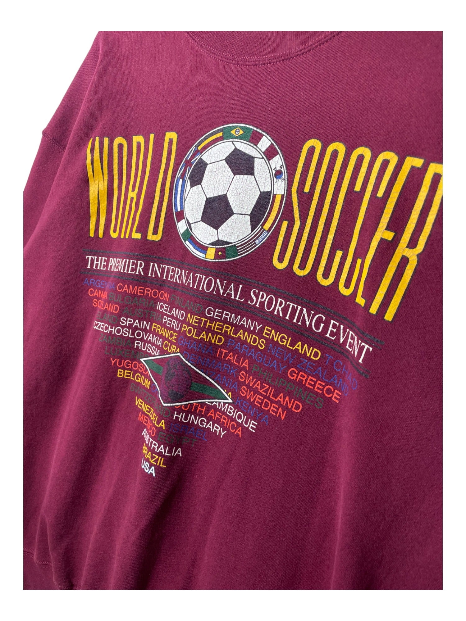 Crewneck World Soccer Burgundy