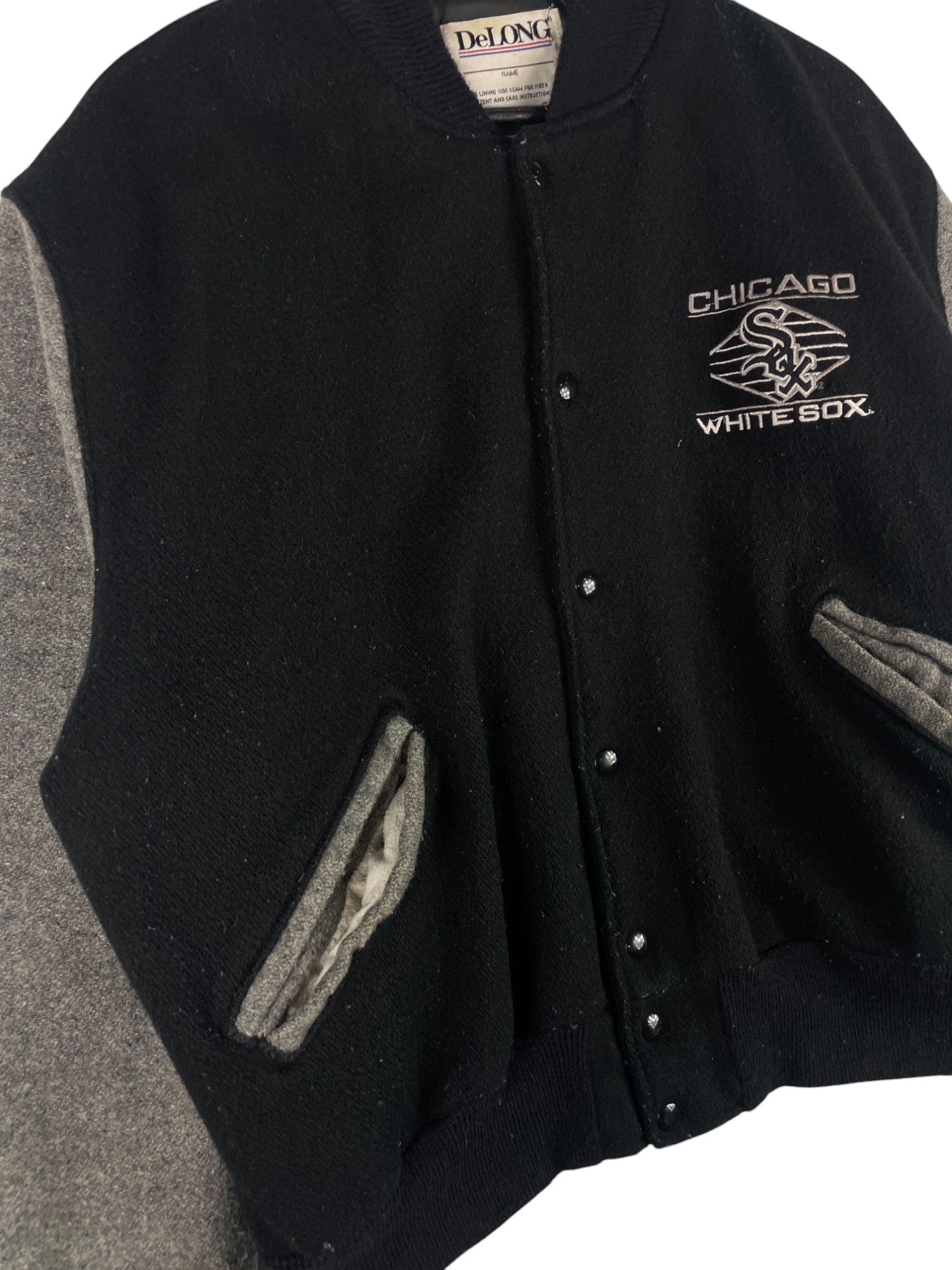 1990s DeLONG White Sox Varsity Jacket