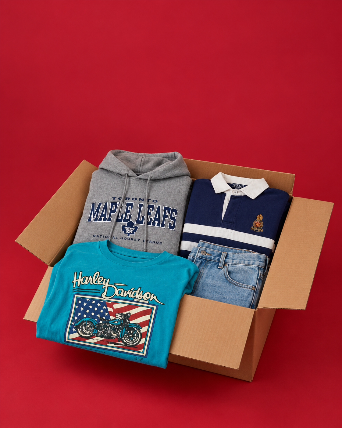 Vintage clothing in a Carole box